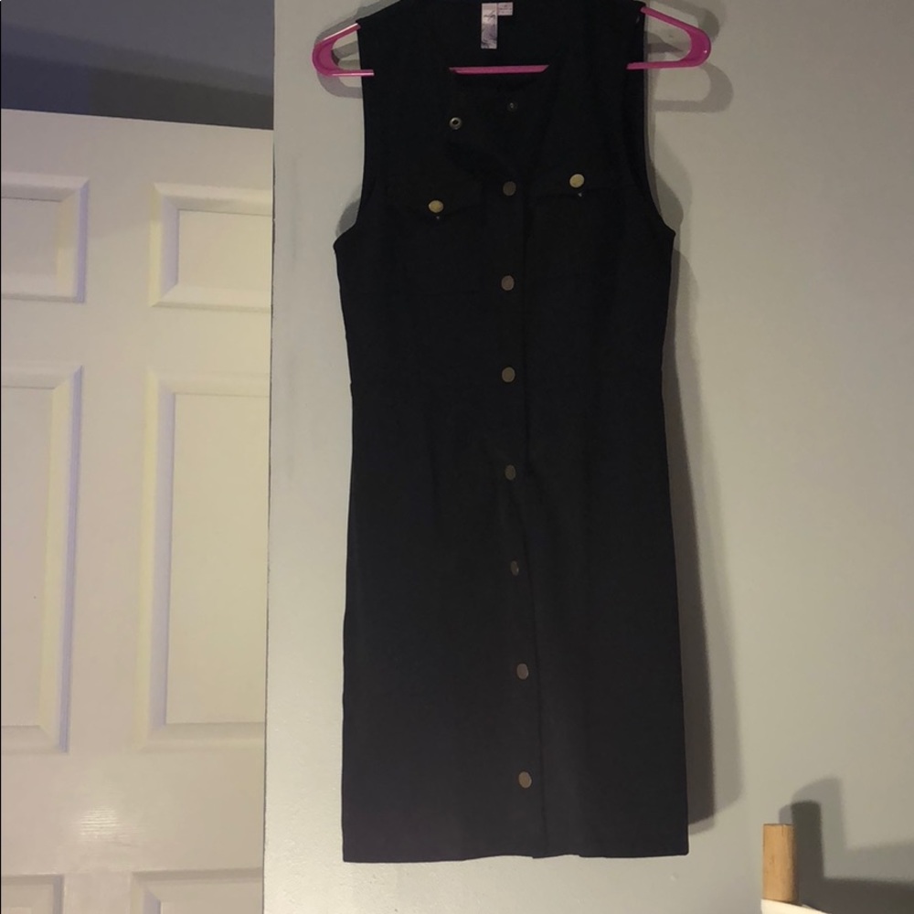 Francesca’s black Booton down dress